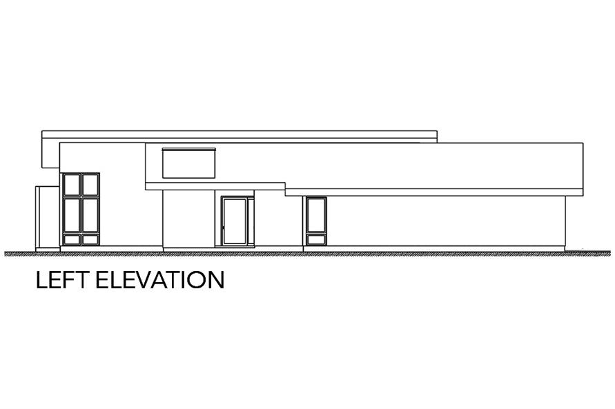 Home Plan Left Elevation of this 3-Bedroom,2002 Sq Ft Plan -136-1036