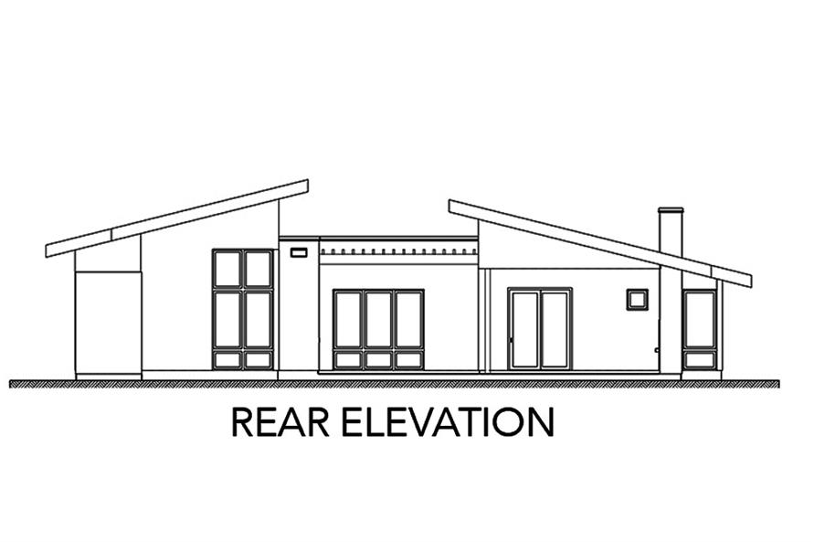 136-1036: Home Plan Rear Elevation