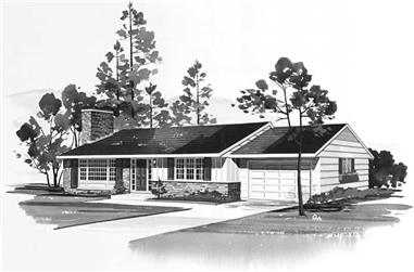 3-Bedroom, 1426 Sq Ft Ranch House Plan - 137-1006 - Front Exterior