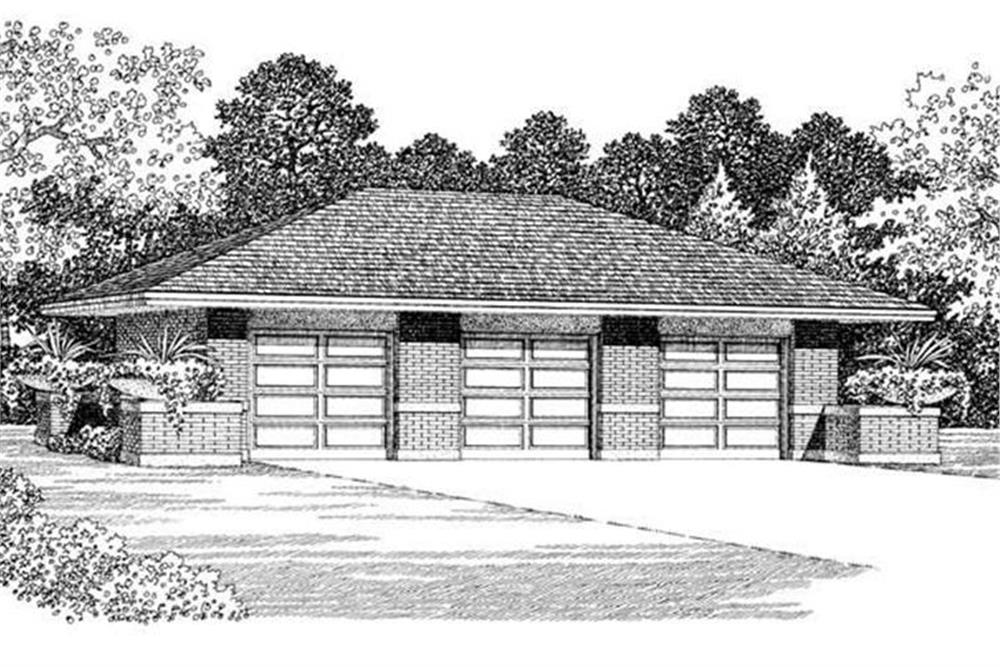 Front elevation of Garage plan (ThePlanCollection: House Plan #137-1022)