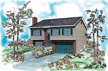 3-Bedroom, 1470 Sq Ft Contemporary House Plan - 137-1024 - Front Exterior