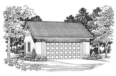 1-Bedroom, 600 Sq Ft Garage Home Plan - 137-1045 - Main Exterior