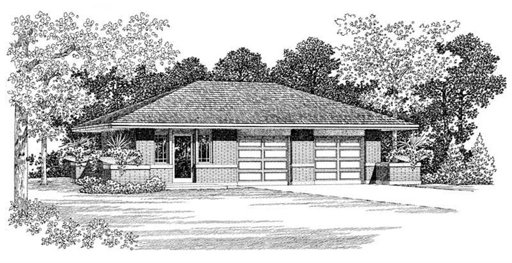 Garage home (ThePlanCollection: Plan #137-1051)