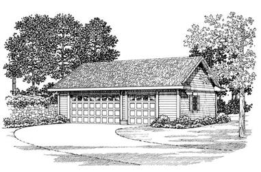 1-Bedroom, 876 Sq Ft Garage House Plan - 137-1061 - Front Exterior