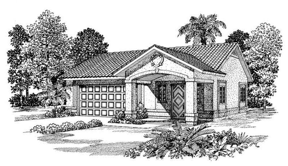 Front elevation of Garage home (ThePlanCollection: House Plan #137-1070)