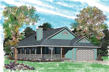 3-Bedroom, 1646 Sq Ft Country House Plan - 137-1084 - Front Exterior