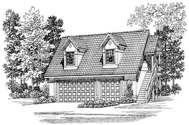 1-Bedroom, 1590 Sq Ft Garage House Plan - 137-1096 - Front Exterior