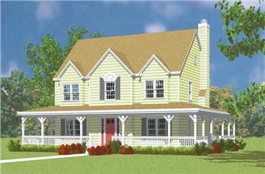 4-Bedroom, 2295 Sq Ft Country House Plan - 137-1118 - Front Exterior
