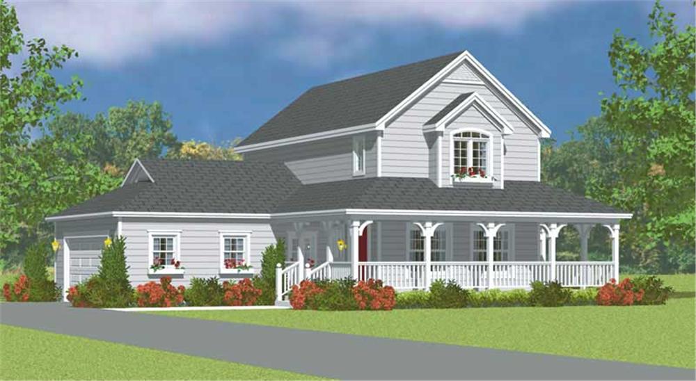 Front elevation of Country home (ThePlanCollection: House Plan #137-1137)