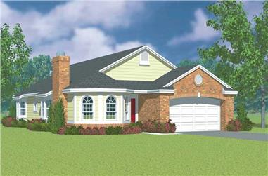 3-Bedroom, 1971 Sq Ft Ranch House Plan - 137-1141 - Front Exterior