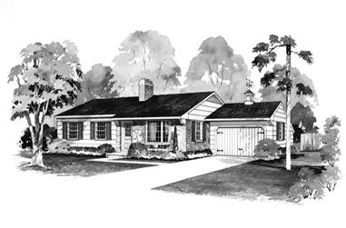 3-Bedroom, 1232 Sq Ft Ranch Home Plan - 137-1153 - Main Exterior