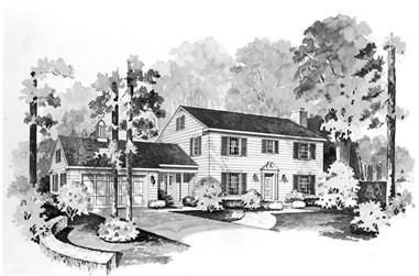 4-Bedroom, 2416 Sq Ft Colonial Home Plan - 137-1215 - Main Exterior