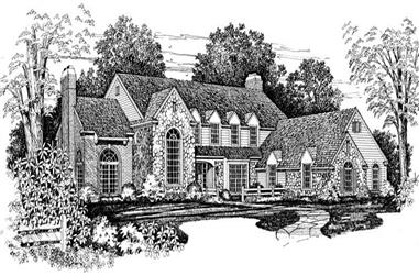 4-Bedroom, 4349 Sq Ft Colonial House Plan - 137-1216 - Front Exterior