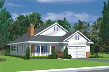 3-Bedroom, 1676 Sq Ft Country Home Plan - 137-1217 - Main Exterior