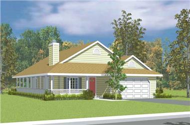 3-Bedroom, 1676 Sq Ft Country House Plan - 137-1227 - Front Exterior