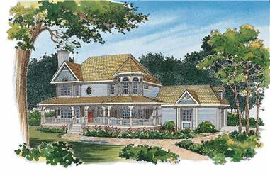 4-Bedroom, 2174 Sq Ft Victorian House Plan - 137-1229 - Front Exterior