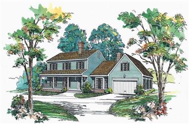 4-Bedroom, 2580 Sq Ft Country House Plan - 137-1288 - Front Exterior