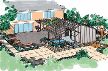 1440 Sq Ft Cabana Plan - 137-1292 - Front Exterior