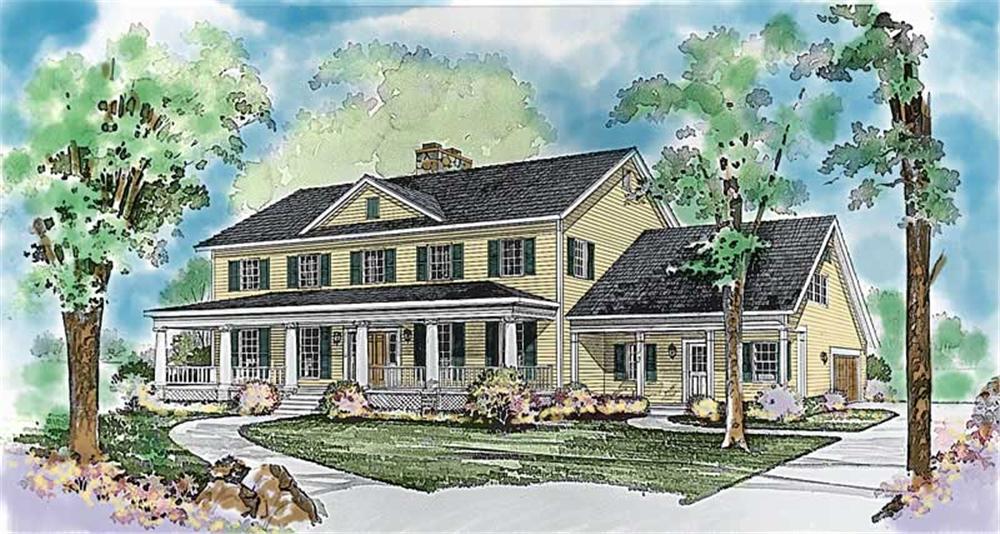 Colonial home (ThePlanCollection: Plan #137-1326)