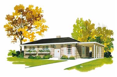 3-Bedroom, 976 Sq Ft Ranch House Plan - 137-1336 - Front Exterior