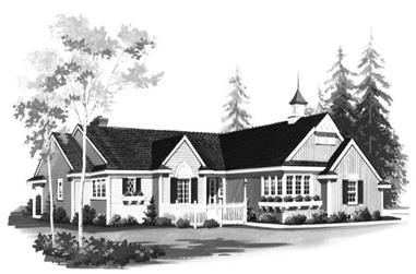 2-Bedroom, 2032 Sq Ft Country House Plan - 137-1341 - Front Exterior