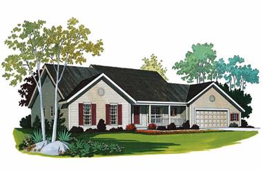 3-Bedroom, 1830 Sq Ft Country House Plan - 137-1346 - Front Exterior