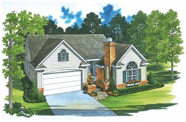 4-Bedroom, 1418 Sq Ft Country Home Plan - 137-1363 - Main Exterior
