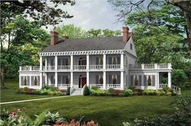 3-Bedroom, 3833 Sq Ft Plantation Style House Plan - 137-1375 - Front Exterior