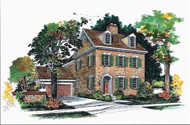 4-Bedroom, 4596 Sq Ft Colonial Home Plan - 137-1376 - Main Exterior