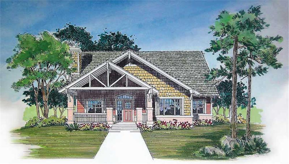 Front elevation of Ranch home (ThePlanCollection: House Plan #137-1380)