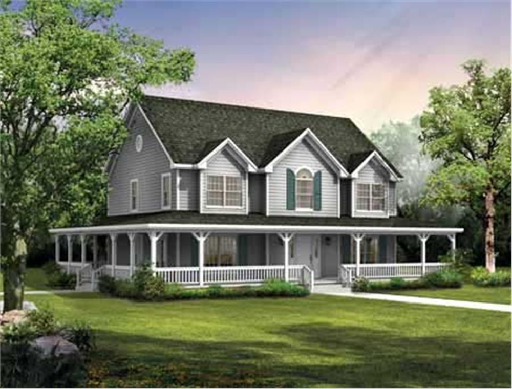 Front elevation of Country home (ThePlanCollection: House Plan #137-1403)
