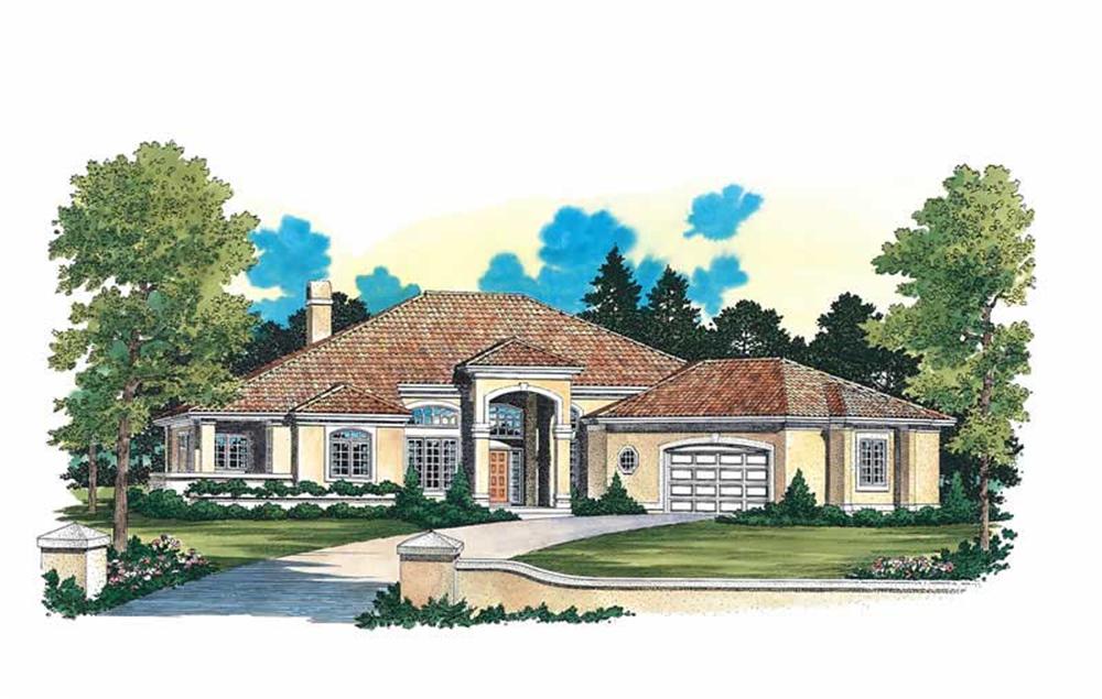 Front elevation of Contemporary home (ThePlanCollection: House Plan #137-1419)