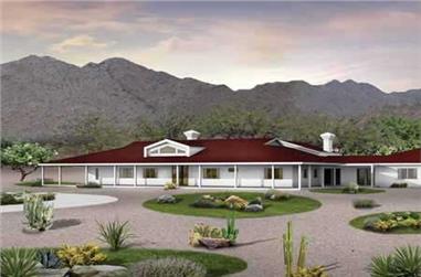 5-Bedroom, 5024 Sq Ft Ranch House Plan - 137-1428 - Front Exterior