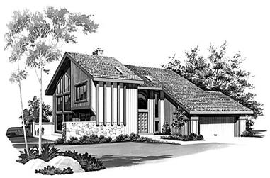 2-Bedroom, 1972 Sq Ft Contemporary House Plan - 137-1436 - Front Exterior