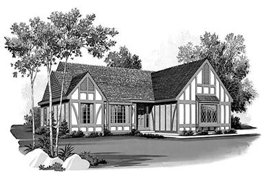 2-Bedroom, 1608 Sq Ft European House Plan - 137-1437 - Front Exterior