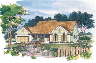 3-Bedroom, 1835 Sq Ft Country House Plan - 137-1444 - Front Exterior