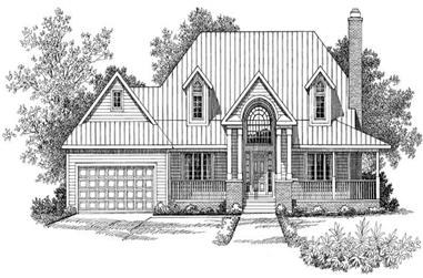 3-Bedroom, 1934 Sq Ft Country House Plan - 137-1449 - Front Exterior