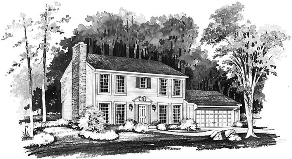 Colonial home (ThePlanCollection: Plan #137-1454)