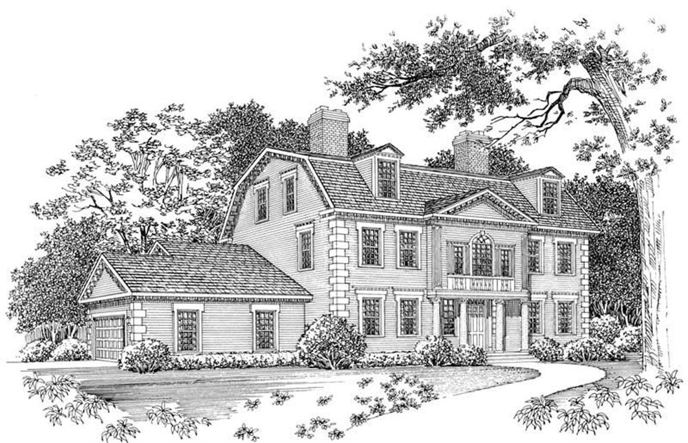 Colonial home (ThePlanCollection: Plan #137-1465)