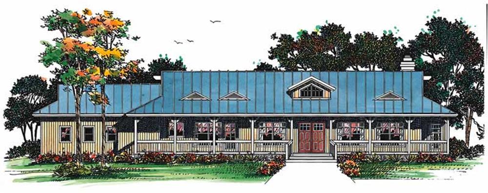 Front elevation of Country home (ThePlanCollection: House Plan #137-1484)