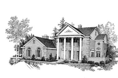 4-Bedroom, 2474 Sq Ft Colonial Home Plan - 137-1499 - Main Exterior