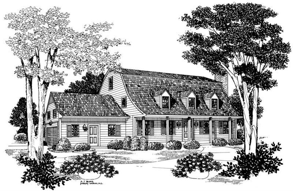 Colonial home (ThePlanCollection: Plan #137-1508)