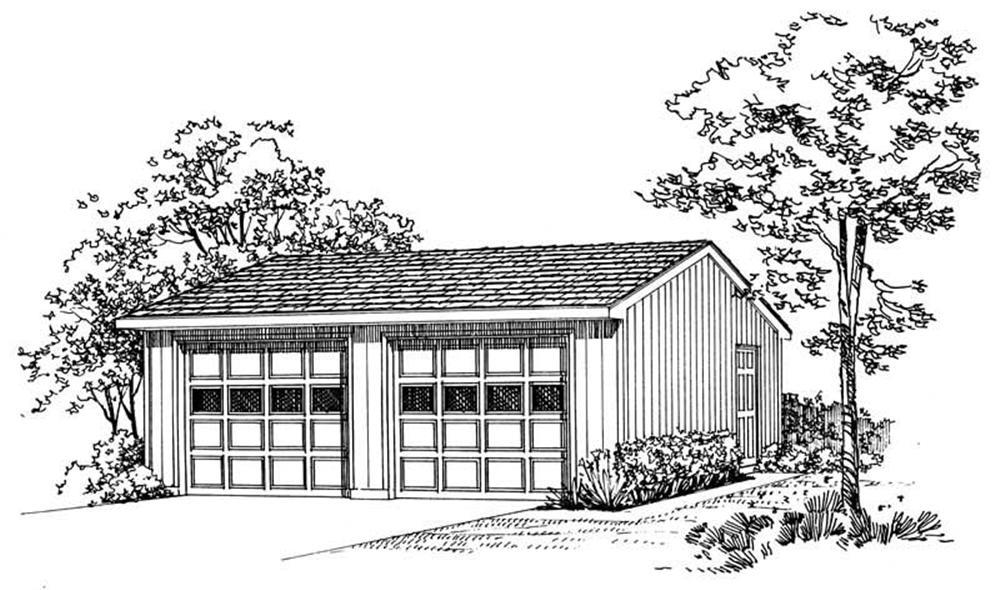 Rendering of Garage plan (ThePlanCollection: House Plan #137-1516)