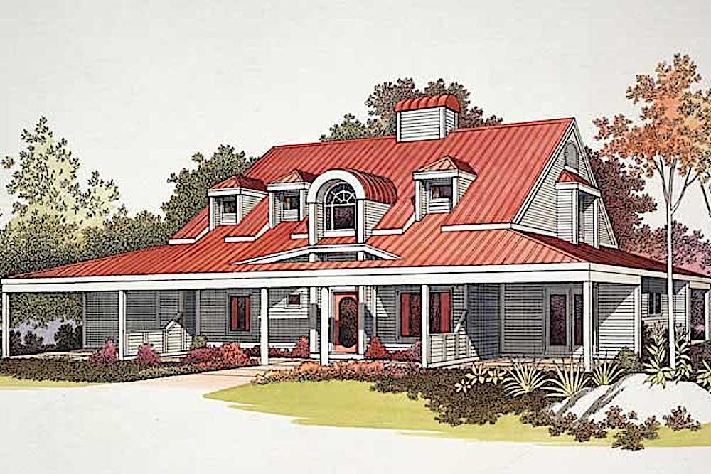 Country home (ThePlanCollection: House Plan #137-1527)