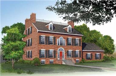 4-Bedroom, 3811 Sq Ft Colonial Home Plan - 137-1542 - Main Exterior