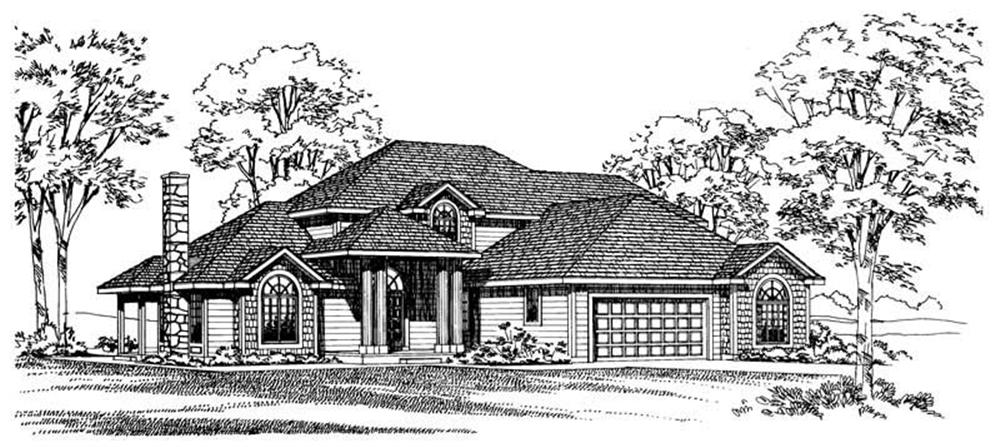 Traditional home (ThePlanCollection: Plan #137-1558)