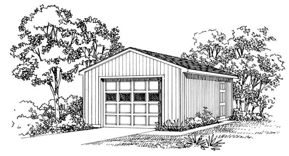 Front elevation of Garage (ThePlanCollection: House Plan #137-1568)