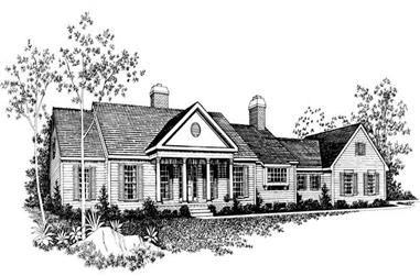 3-Bedroom, 3065 Sq Ft Colonial Home Plan - 137-1573 - Main Exterior