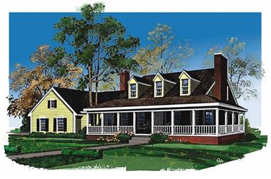 3-Bedroom, 2747 Sq Ft Country Home Plan - 137-1595 - Main Exterior