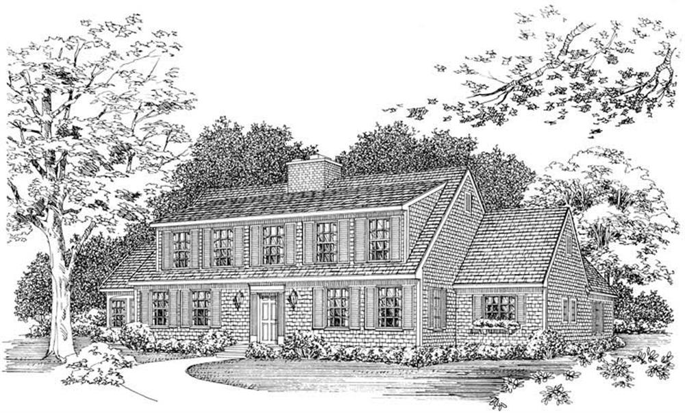 Colonial home (ThePlanCollection: Plan #137-1607)